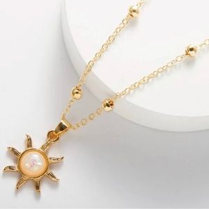 New! Last 1 ! Pearl Sun Boho Little Balls Gold Necklace